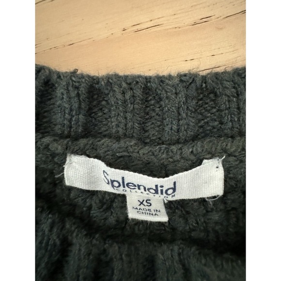 Splendid Leonie Bobble Sweater Balloon Sleeves Speckle Green Size XS Cotton Wool - Picture 10 of 12